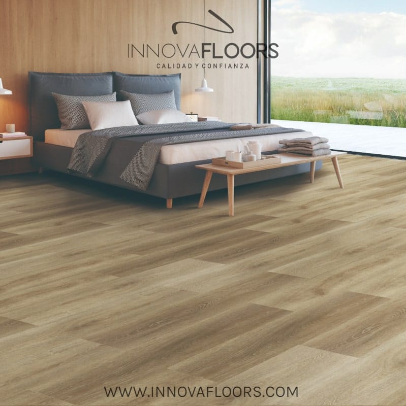 Piso Laminado Hidrofugo SPC SAND OCH 8V Resistente al Agua y Humedad Ambiente comprimido