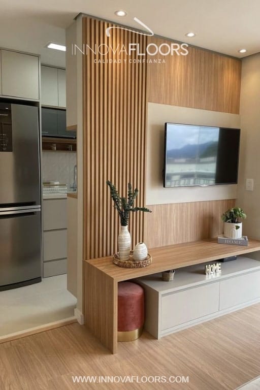 Paneles WPC decorativos Para Interiores centros de entretenimiento ideal para Cambio de ambientes, sala de television