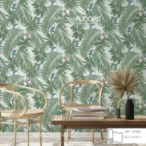 Papel de Coldagura Verde Textura Animal Colibri Hojas Papel Tapiz Decorativo Para pared Interiores Similares a Homecenter y Konker. Textura Ladrillo al Mejor Precio.
