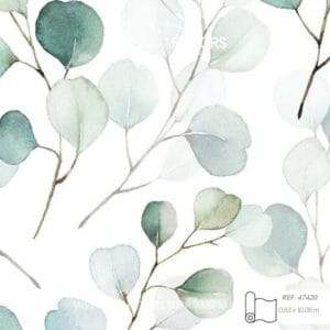 Papel de Coldagura Blanco con Verde Colores Textura Naturaleza Ramas y Hojas Papel Tapiz Decorativo Para pared Interiores Similares a Homecenter y Konker. Textura Hojas Naturaleza al Mejor Precio.