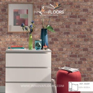 Papel de Coldagura Ladrillo Claro Textura Industrial Tipo Loft 0035