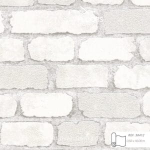 Papel de Coldagura Ladrillo Beige Claro Textura Industrial Tipo Loft 0038