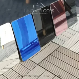 Lamina tipo Espejo en PVC color Azul